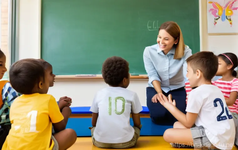 유아교육지도사 신입으로서 경력 목표 설정 - **Prompt:** A warm and inviting classroom scene, brightly lit with natural light. A female elementar...