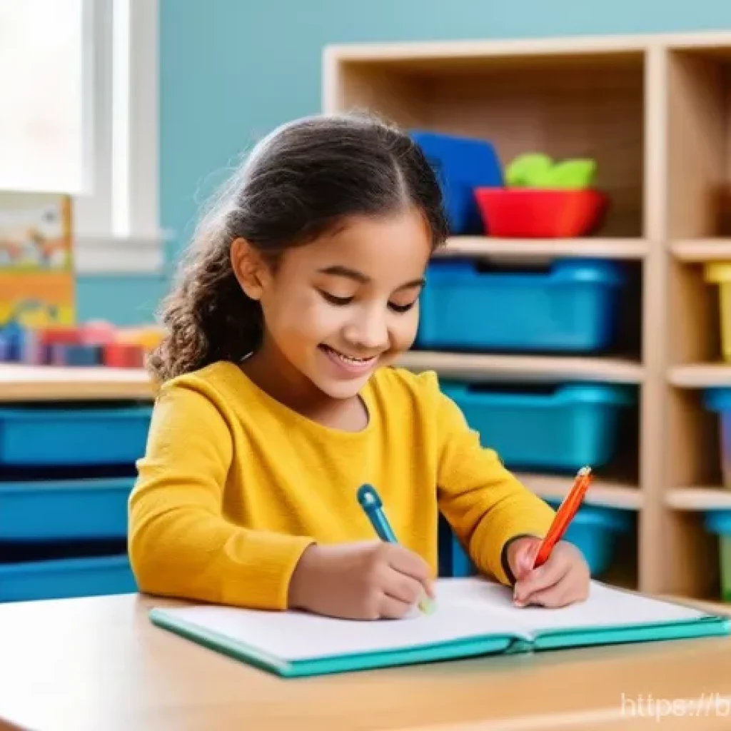 유아교육지도사로서 업무 일지 작성법 - **Prompt 1: A Calm and Organized Childcare Environment with Journaling**
"A female childcare pro...