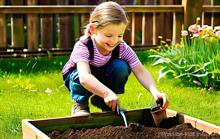 유아교육지도사 강의 준비와 실행 사례 공유 - **Prompt: Hands-on Outdoor Learning - Children's Garden Project**
A vibrant, sun-drenched scene ...