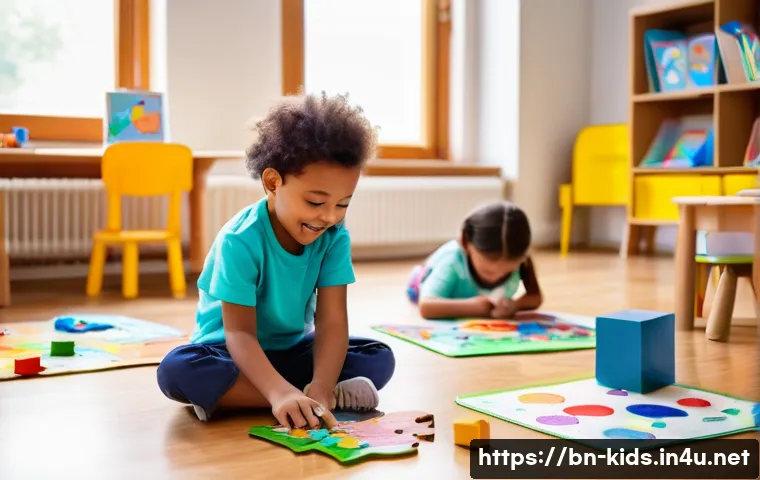 유아교육지도사 실습 과정 준비 가이드 - **Prompt 1: Joyful Play-Based Learning in a Vibrant Classroom**
"A wide shot capturing a bright,...