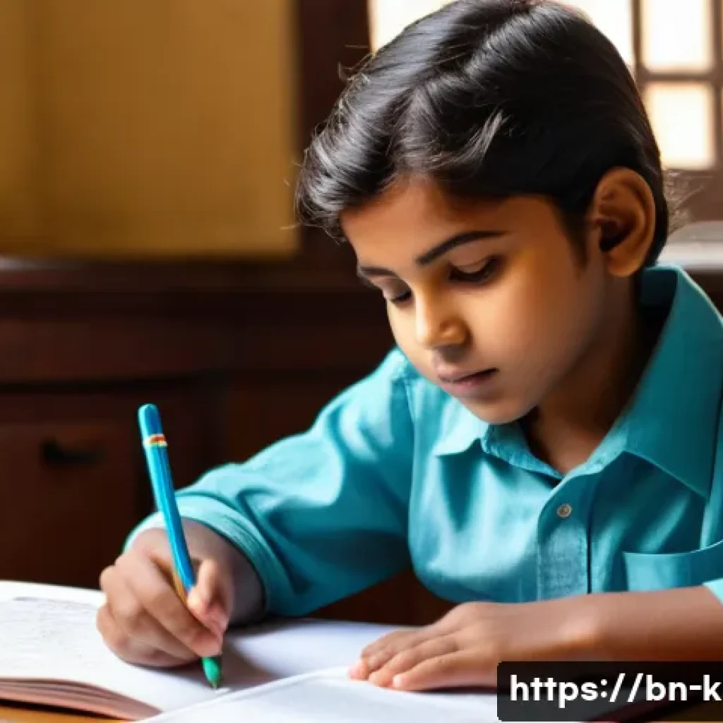 유아교육지도사 자격증 준비 시 학습 동기 유지법 - A focused Bengali child wearing modest school-appropriate clothing, sitting at a neat study desk in ...