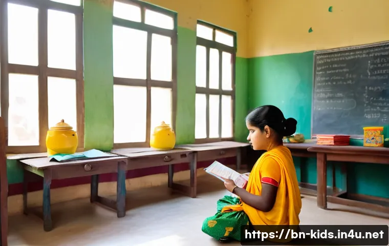 유아교육지도사로서의 업무일지 정리 템플릿 - A warm and bright early childhood classroom scene showing a Bengali toddler wearing a colorful diape...