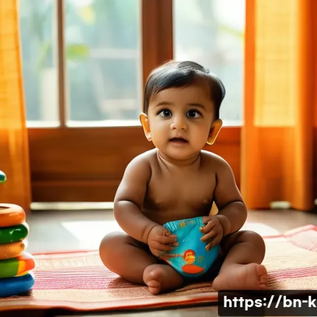 유아교육지도사 자격증 시험 문제의 최신 트렌드 - A detailed scene of a Bengali toddler wearing a colorful diaper, sitting on a traditional woven mat ...