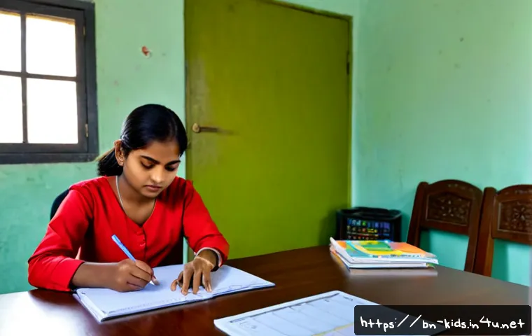 유아교육지도사 자격증 시험 응시 조건 - Photorealistic scene of a young Bangladeshi woman preparing for an early childhood education certifi...