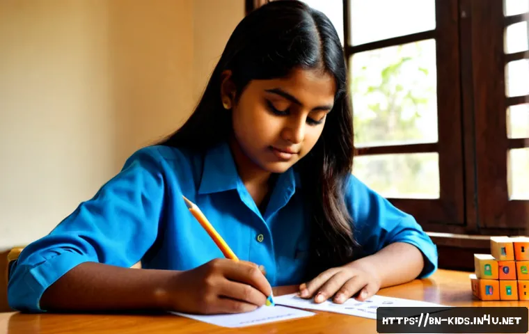 유아교육지도사 자격증 시험 대비 필수 노하우 - Photorealistic study scene of a focused Bengali female early childhood education trainee in modest p...